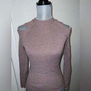 KENDALL & KYLIE PURPLE CUTOUT SWEATER